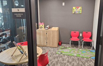 Fitness center with children's room